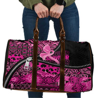 Pink Ribbon Animals Skin African Mixed Travel Bag Zipper Stylized - Wonder Print Shop