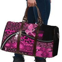Pink Ribbon Animals Skin African Mixed Travel Bag Zipper Stylized - Wonder Print Shop
