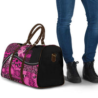 Pink Ribbon Animals Skin African Mixed Travel Bag Zipper Stylized - Wonder Print Shop