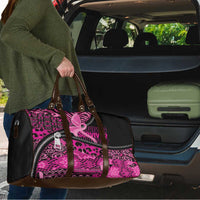 Pink Ribbon Animals Skin African Mixed Travel Bag Zipper Stylized - Wonder Print Shop