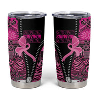 Pink Ribbon Animals Skin African Mixed Tumbler Cup Zipper Stylized - Wonder Print Shop