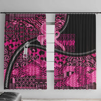 Pink Ribbon Animals Skin African Mixed Window Curtain Zipper Stylized - Wonder Print Shop