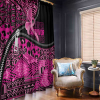Pink Ribbon Animals Skin African Mixed Window Curtain Zipper Stylized - Wonder Print Shop