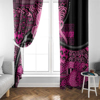 Pink Ribbon Animals Skin African Mixed Window Curtain Zipper Stylized - Wonder Print Shop
