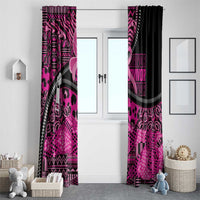 Pink Ribbon Animals Skin African Mixed Window Curtain Zipper Stylized - Wonder Print Shop