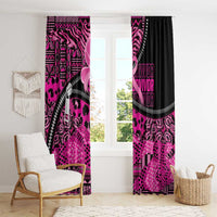 Pink Ribbon Animals Skin African Mixed Window Curtain Zipper Stylized - Wonder Print Shop