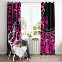 Pink Ribbon Animals Skin African Mixed Window Curtain Zipper Stylized - Wonder Print Shop