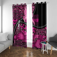 Pink Ribbon Animals Skin African Mixed Window Curtain Zipper Stylized - Wonder Print Shop