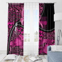 Pink Ribbon Animals Skin African Mixed Window Curtain Zipper Stylized - Wonder Print Shop