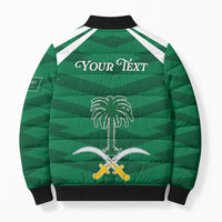 Personalized Saudi Arabia Bomber Puffer Jacket Happy National Day