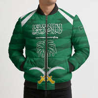 Personalized Saudi Arabia Bomber Puffer Jacket Happy National Day