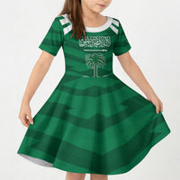 Personalized Saudi Arabia Kid Short Sleeve Dress Happy National Day