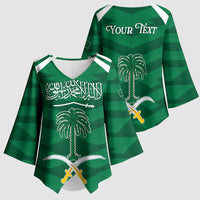 Personalized Saudi Arabia Kimono Sleeve Blouse Happy National Day