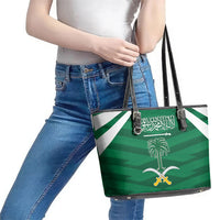 Saudi Arabia Leather Tote Bag Happy National Day
