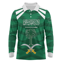 Personalized Saudi Arabia Long Sleeve Polo Shirt Happy National Day