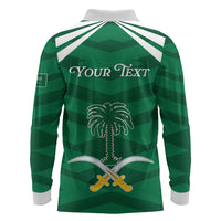 Personalized Saudi Arabia Long Sleeve Polo Shirt Happy National Day