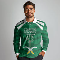 Personalized Saudi Arabia Long Sleeve Polo Shirt Happy National Day