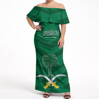 Personalized Saudi Arabia Off Shoulder Maxi Dress Happy National Day