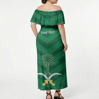 Personalized Saudi Arabia Off Shoulder Maxi Dress Happy National Day