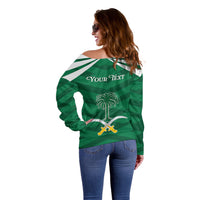 Personalized Saudi Arabia Off Shoulder Sweater Happy National Day