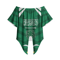Personalized Saudi Arabia Off Shoulder Wrap Waist Top Happy National Day
