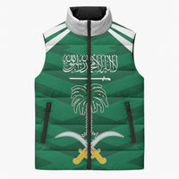 Personalized Saudi Arabia Sleeveless Puffer Jacket Happy National Day