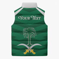 Personalized Saudi Arabia Sleeveless Puffer Jacket Happy National Day