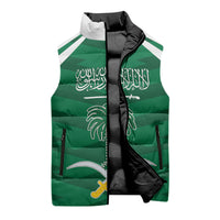 Personalized Saudi Arabia Sleeveless Puffer Jacket Happy National Day