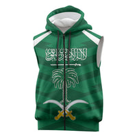 Personalized Saudi Arabia Sleeveless Zip Hoodie Happy National Day