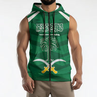 Personalized Saudi Arabia Sleeveless Zip Hoodie Happy National Day
