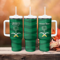 Personalized Saudi Arabia Tumbler With Handle Happy National Day