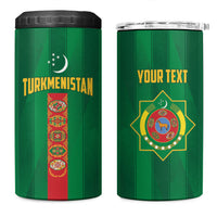 Personalized Turkmenistan 4 in 1 Can Cooler Tumbler Happy Independence Day