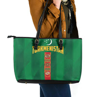 Turkmenistan Leather Tote Bag Happy Independence Day