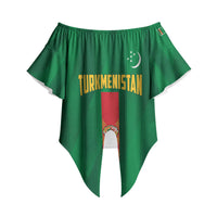 Personalized Turkmenistan Off Shoulder Wrap Waist Top Happy Independence Day