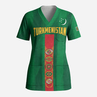 Personalized Turkmenistan Scrub Top Happy Independence Day
