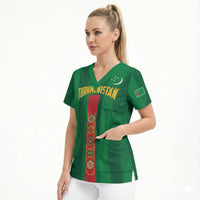 Personalized Turkmenistan Scrub Top Happy Independence Day