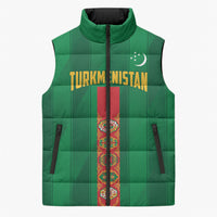 Personalized Turkmenistan Sleeveless Puffer Jacket Happy Independence Day