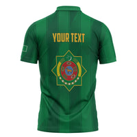 Personalized Turkmenistan Zipper Polo Shirt Happy Independence Day