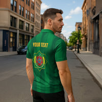 Personalized Turkmenistan Zipper Polo Shirt Happy Independence Day