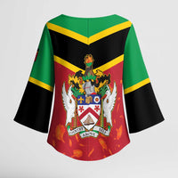 St Kitts and Nevis 42nd Independence Day Kimono Sleeve Blouse Country Above Self LT01