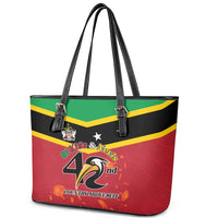St Kitts and Nevis 42nd Independence Day Leather Tote Bag Country Above Self - Wonder Print Shop