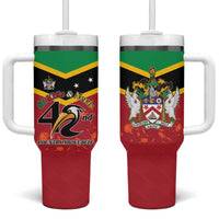 St Kitts and Nevis 42nd Independence Day Tumbler With Handle Country Above Self - Wonder Print Shop