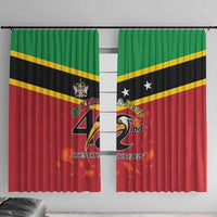 St Kitts and Nevis 42nd Independence Day Window Curtain Country Above Self - Wonder Print Shop