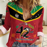 St Kitts and Nevis 42nd Independence Day Women Casual Shirt Country Above Self LT01