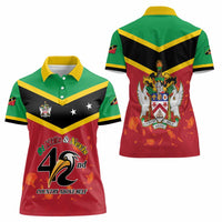 St Kitts and Nevis 42nd Independence Day Women Polo Shirt Country Above Self LT01