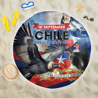 Chile Independence Day 18th September Beach Blanket Andean Condor Flying - Wonder Print Shop