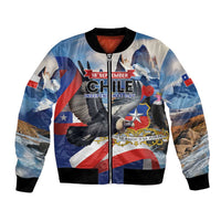 Personalized Chile Independence Day 18th September Bomber Jacket Andean Condor Flying - Wonder Print Shop