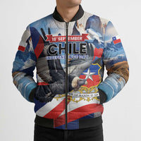 Personalized Chile Independence Day 18th September Bomber Puffer Jacket Andean Condor Flying - Wonder Print Shop