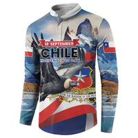 Personalized Chile Independence Day 18th September Button Sweatshirt Andean Condor Flying - Wonder Print Shop