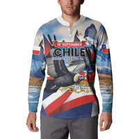 Personalized Chile Independence Day 18th September Button Sweatshirt Andean Condor Flying - Wonder Print Shop